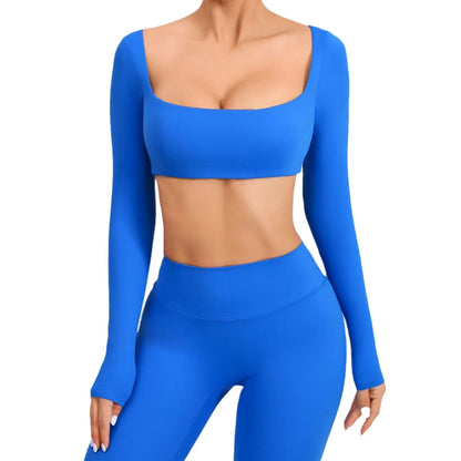 Sexy Naked Feeling Long Sleeve Yoga Clothing Stretch Female Outdoor Running Quick Dry Sportswear Women Training Tight Yoga Suit