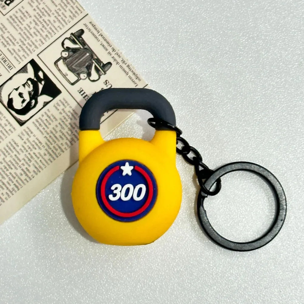Simulation Dumbbells Keyring Kettlebells Water Cups Cool Creative Bag Charm Fitness Series Pendant Car Key Ornament