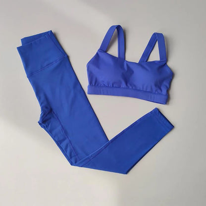 Women's Yoga Fitness Suit Fixed One-Piece Sports Bra Nude High Waisted Hip Lifting Pants Activewear Gym Workout Clothes