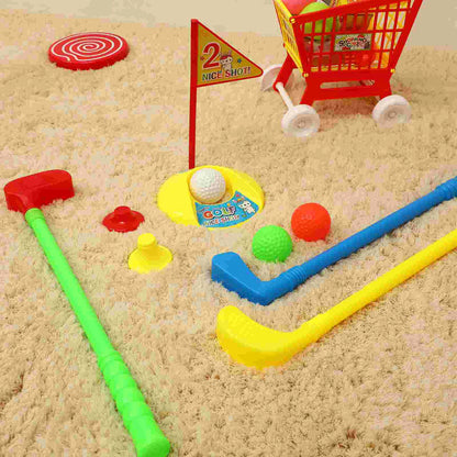 Mini Golf Set For Kids Golf Clubs Plastic Kids Golf Toy Set Balls Practice Holes Flags Stakes Children Educational Toys Golf