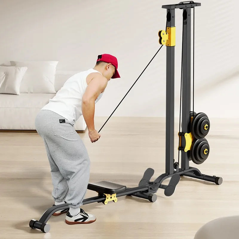 Multifunctional Rowing Machine, Fitness Equipment, High Pull Frame, dumbbell, Integrated Training Device