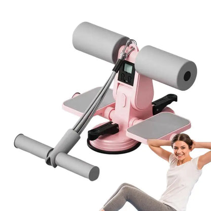 Sit Up Exercise Equipment Core Exerciser With Suction Cups Footrest And Tension Rope Fitness Equipment With Counting Function