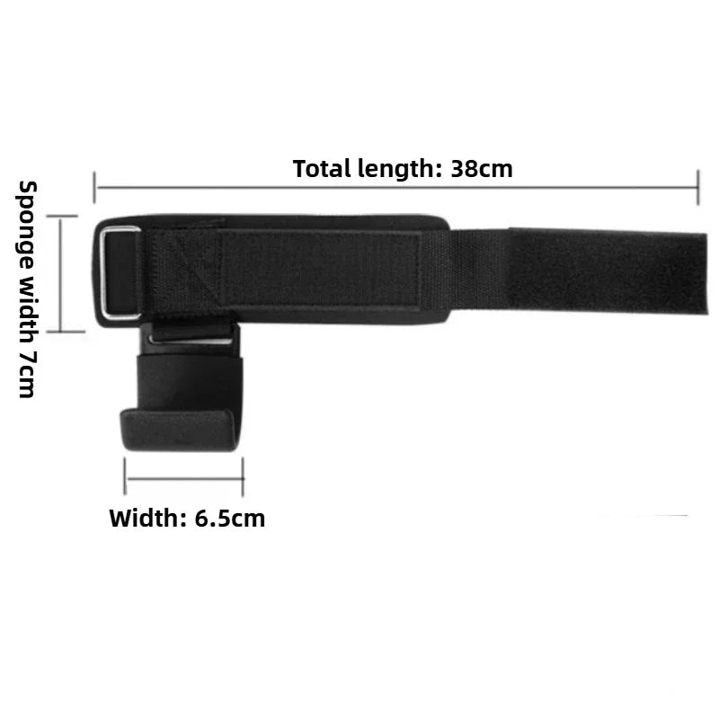 Fitness equipment: squat, weightlift, pull-up. Wrist hook for bar, aids strength training, no hand strain.