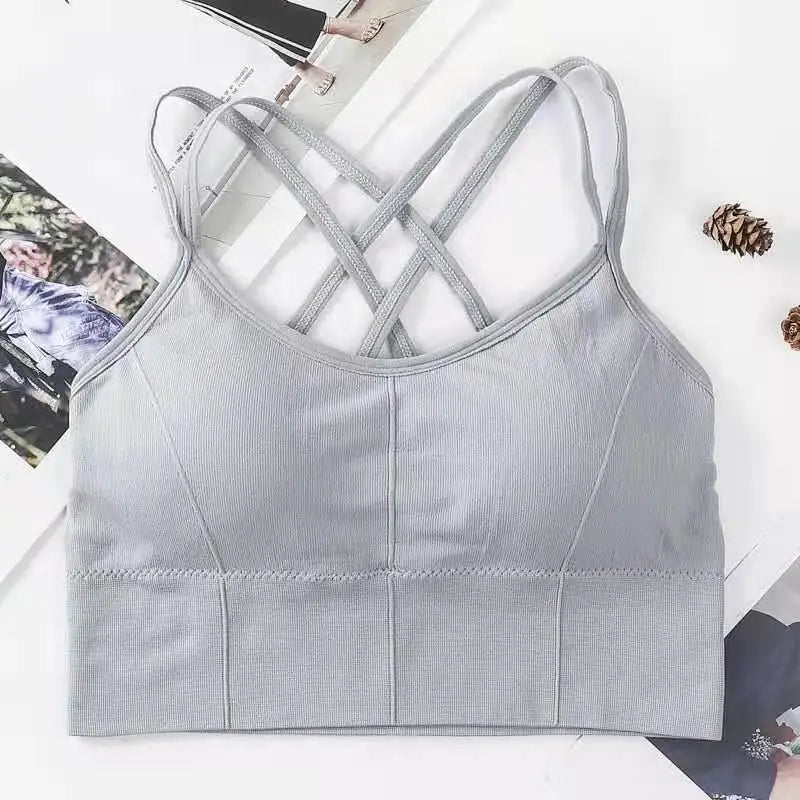 Breathable Sports Bra Anti-sweat Fitness Top Seamless Yoga Bra Shockproof Crop Top Women Push up Sport Bra Gym Workout Top
