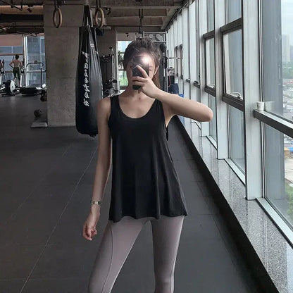 Yoga Clothes Vest Women's Beautiful Back Loose Fitness Top European and American Style