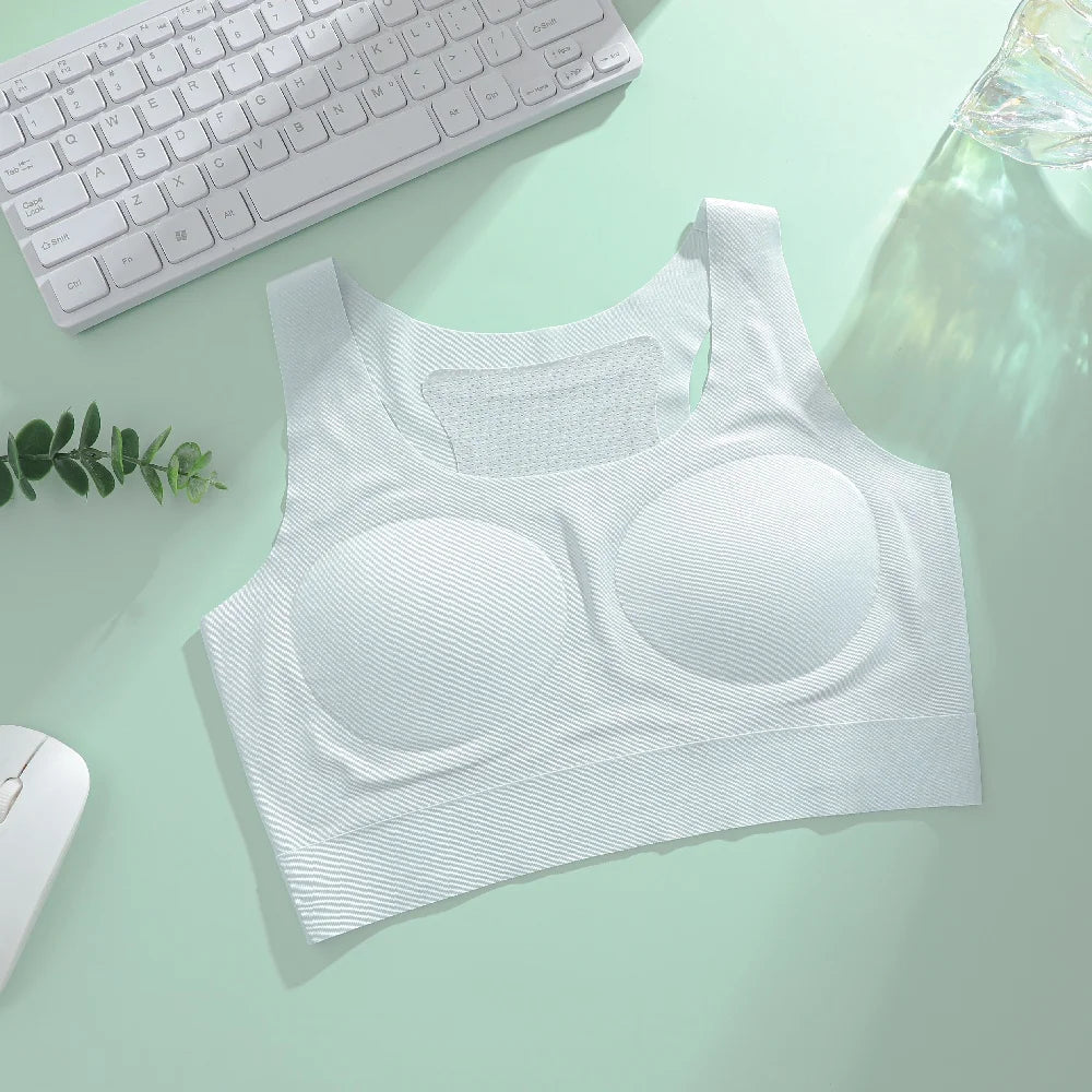 One-Piece Ultra Thin Breathable Bras for Women Ice Silk Seamless Sports Bras Female Wireless Padded Lift Pull Tank Tops Lingerie