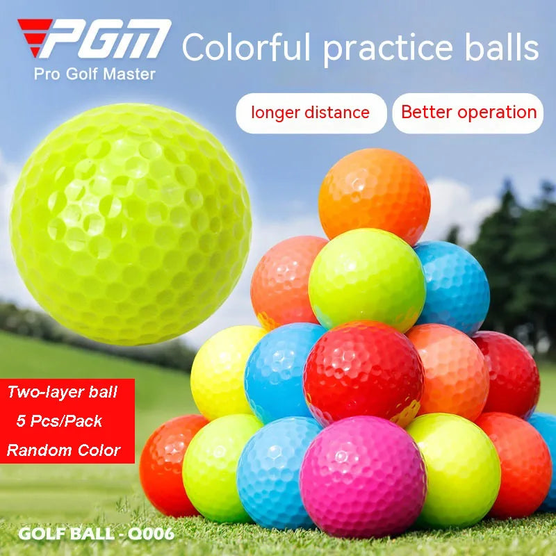 5Pcs/Pack PGM Golf Color Ball New Golf Color Ball Two/Three Layer Practice Ball Multi Color Solid Ball  Q006