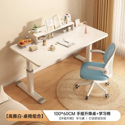 Modern Computer Standing Desk, Adjustable Height Electric Sit Stand Up Down student study Table, 47 Inch Ergonomic Rising Desks