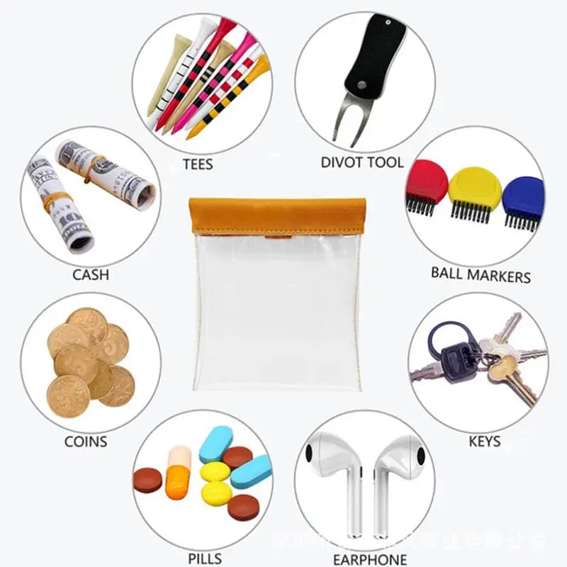 Golf Pouch Bag Golf Tees Bag Easy To Carry Durable Lightweight Golf Ball Storage Bag For Outdoors Sports Golf Accessories