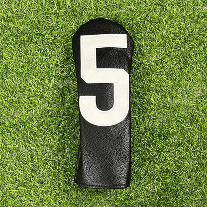 Golf Club Headcover Set - White&Pink Large Number Design for All Clubs