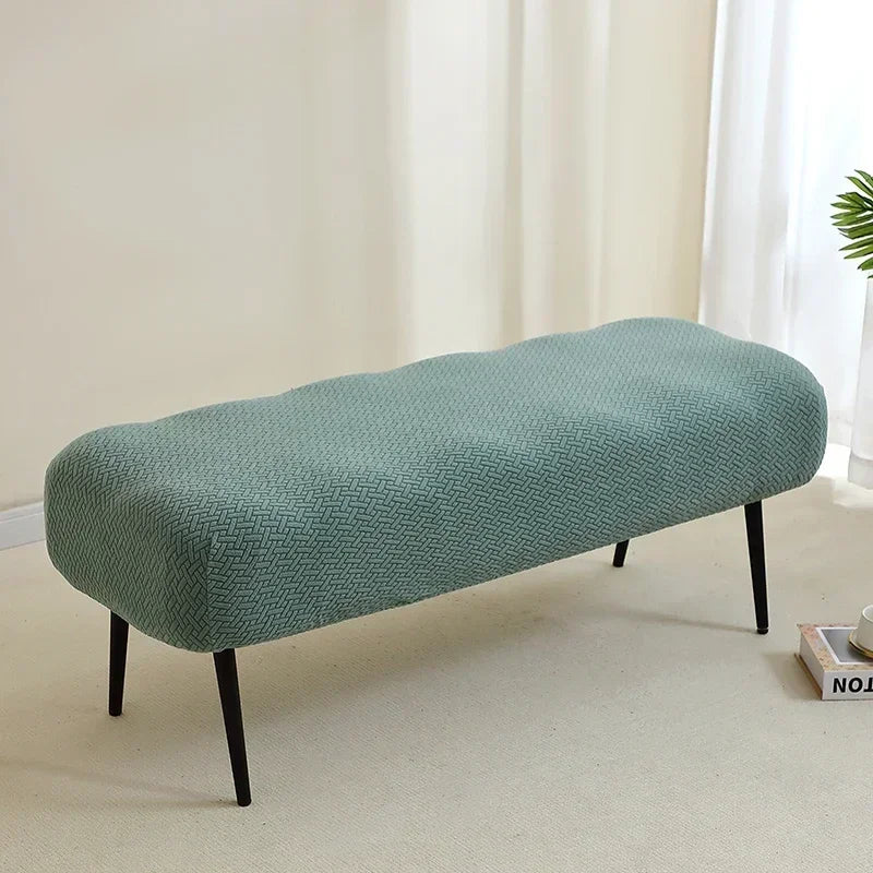 1PC Stretch Jacquard Long Bench Cover Dining Anti-dirty Piano Stool Covers Durable Seat Protector Pad for Living Room Home Decor