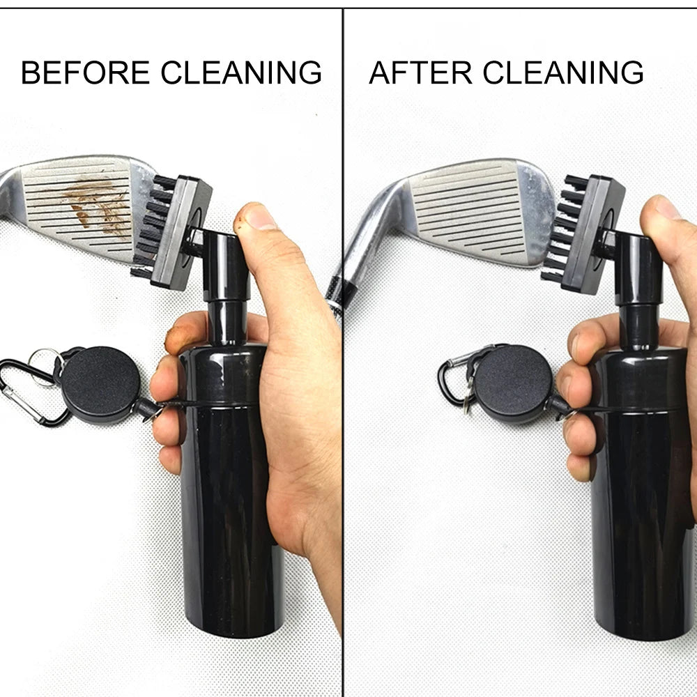 Golf club head cleaning groove brush with retractable buckle for easy carrying Clean golf club brush with leakproof liquid