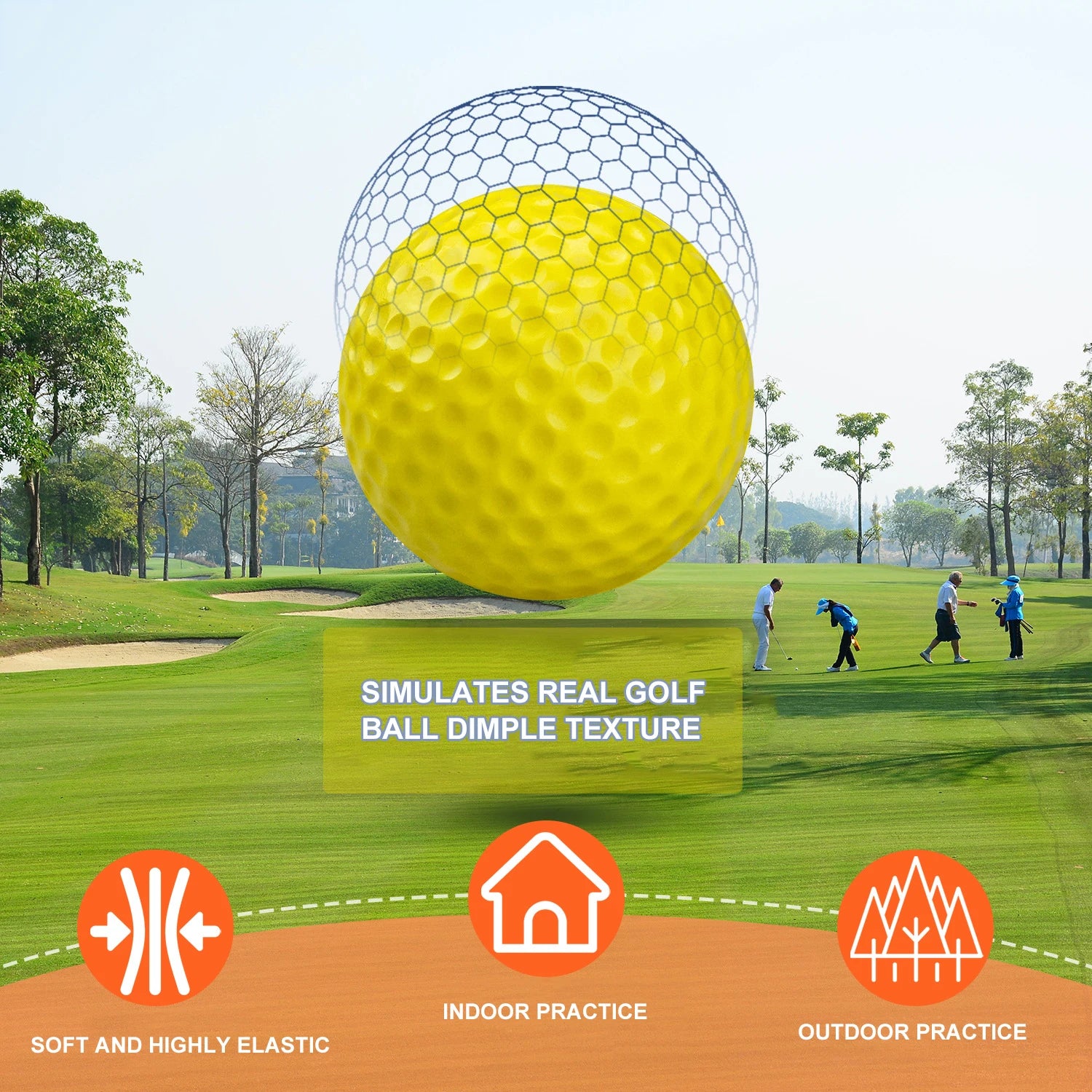 20 Pcs Color Sponge Indoor Practice PU Foam Golf Balls