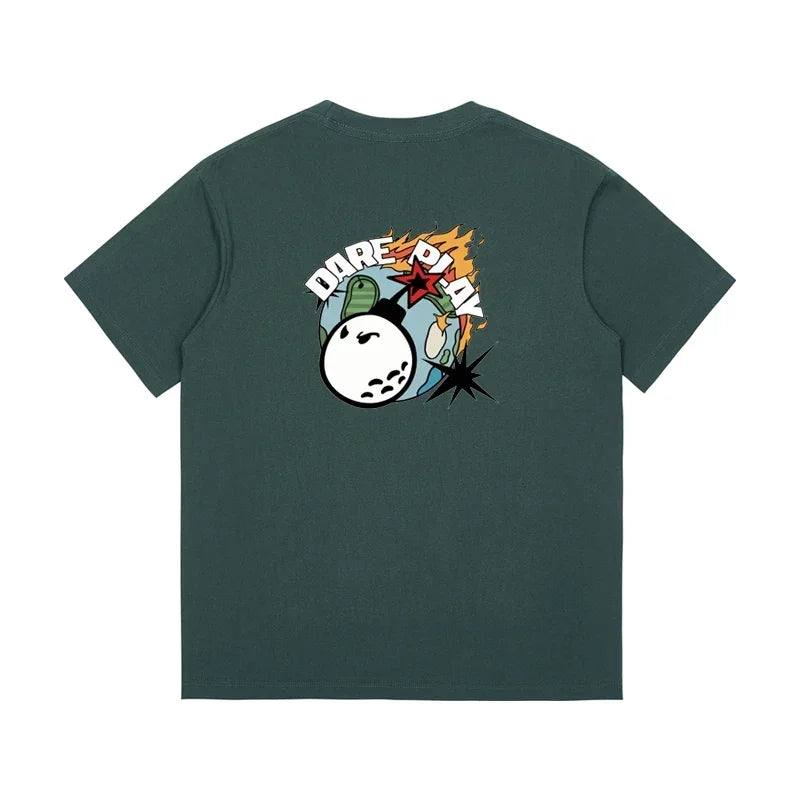 2024 New Men's Golf T-shirt Summer High Quality Pure Cotton  Men's and Women's Golf Wear Outdoor Short Sleeve Golf Shirt