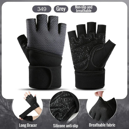Gym Gloves Grips Anti-Skid Wrist Straps Protector for wrist training anti-slip half finger movement anti-cocoon Palm Protection