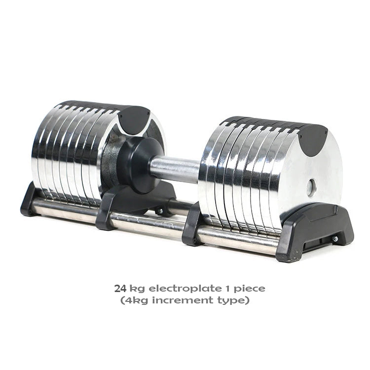 Electroplated Dumbbells, Professional Gym Fitness Dumbbells, Internal Rotation, 32kg Weight, Adjustable, 4kg Increase, 2024