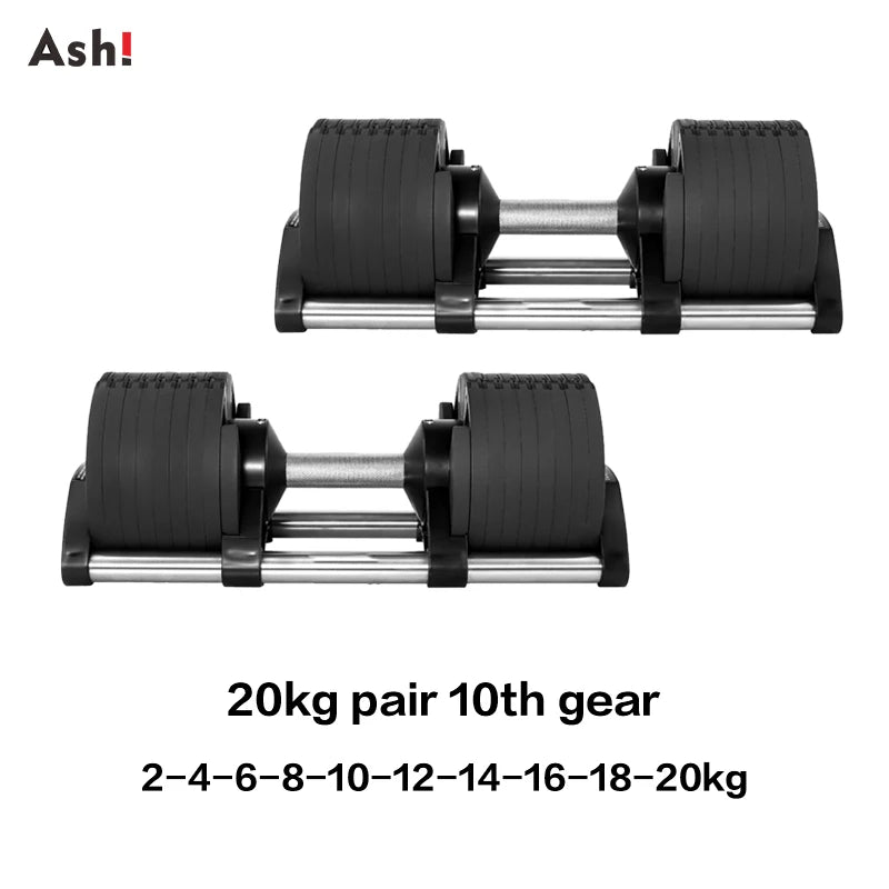 Multiple Colors Adjustable Dumbbells Set 2kg(5lb) or 4kg(9lb) Increase Max 45kg(100lb) Home Fitness Fast Adjustment Dumbbells