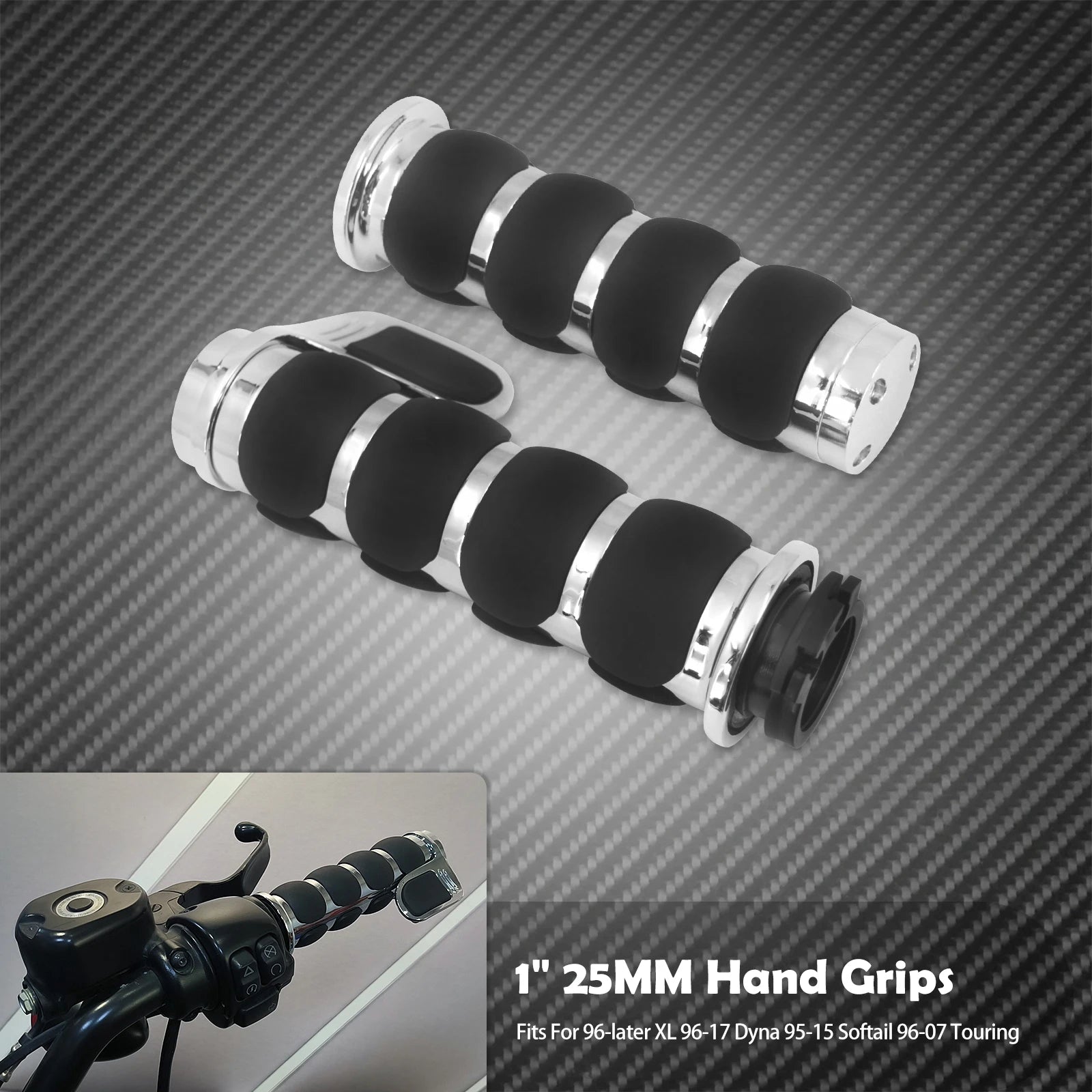 1" Motorcycle Hand Grips 25mm Handlebar Handle Bar For Harley Touring FLHR Softail Fat Boy Sportster XL 883 1200 Dyna For Honda
