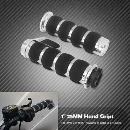 1" Motorcycle Hand Grips 25mm Handlebar Handle Bar For Harley Touring FLHR Softail Fat Boy Sportster XL 883 1200 Dyna For Honda