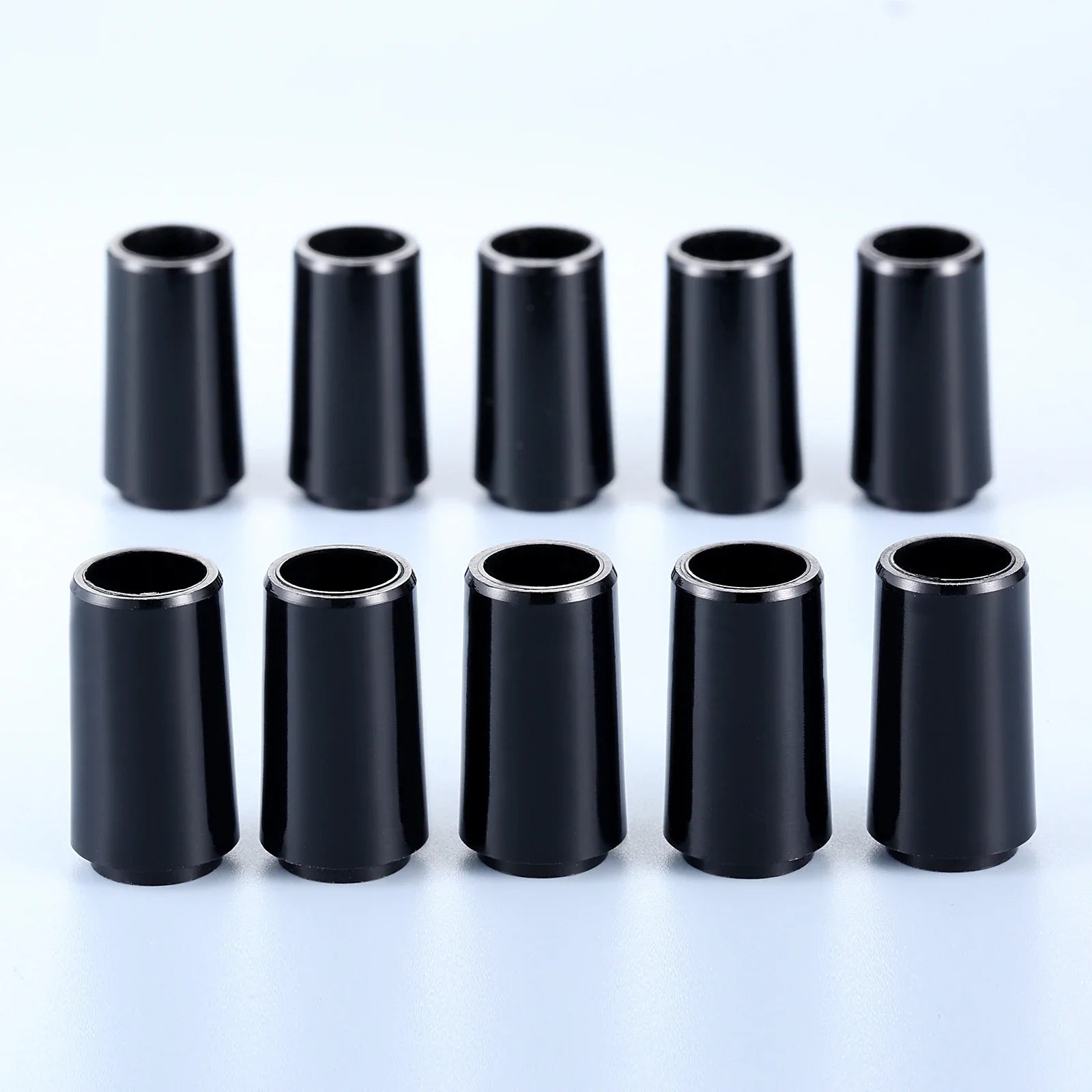 10Pcs Black Plastic Golf Club Ferrules Sleeve Replacement Tip Size 0.355 for Irons Golf Club Shafts Accessories 24.5x9.2x13.4mm