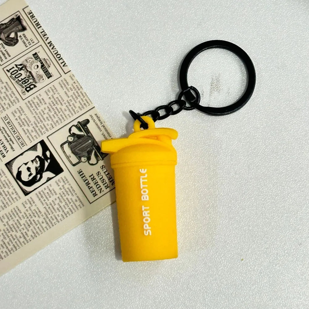 Simulation Dumbbells Keyring Kettlebells Water Cups Cool Creative Bag Charm Fitness Series Pendant Car Key Ornament