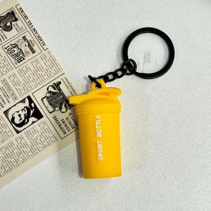 Simulation Dumbbells Keyring Kettlebells Water Cups Cool Creative Bag Charm Fitness Series Pendant Car Key Ornament