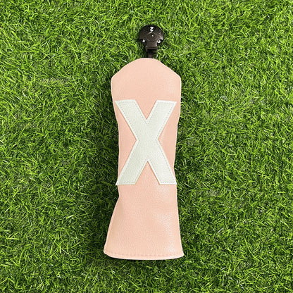 Golf Club Headcover Set - White&Pink Large Number Design for All Clubs