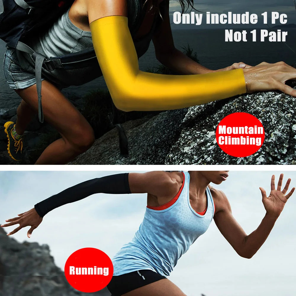 1Pcs Unisex Arm Sleeves UV Protection Golf Sun Protection Arm Cooling Sleeve,Sports Cooler Anti-slip Skin Protection for Cycling