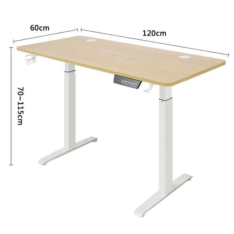 Electric Stand Up Desk Workstation Whole-Piece Desktop With Cup and headphone holder Ergonomic Height Adjustable Standing Desk
