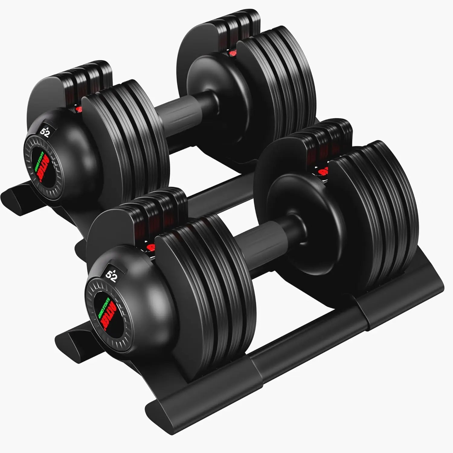 Adjustable Dumbbell Set with Tray – 22/44/52LBS
