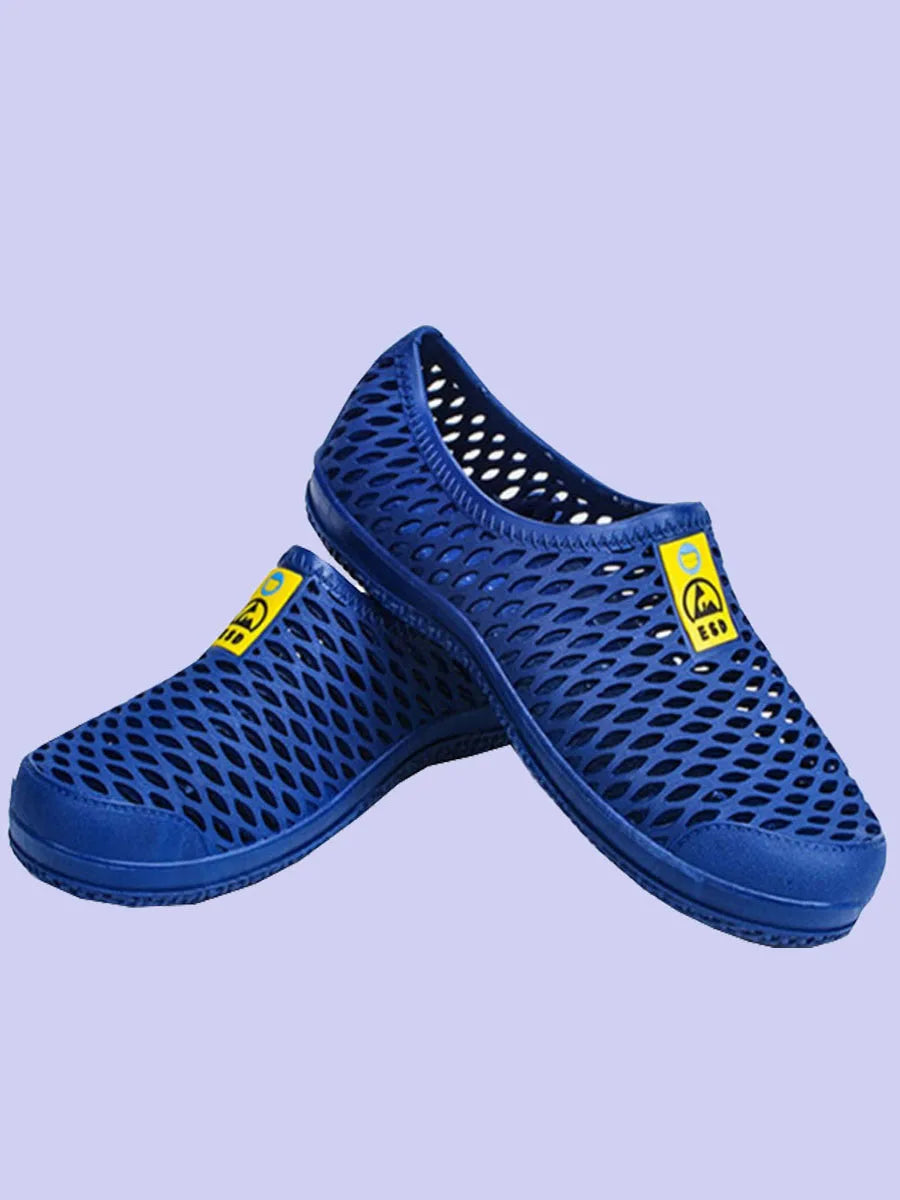 Safety shoes  Anti static sandals  unisex perforated shoes, dust-free workshop thickened soft soles, breathable work shoes
