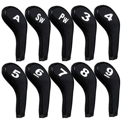 Golf Club Head Iron Covers Zippered Golf Club Iron Covers for All Fairway Clubs & Drivers