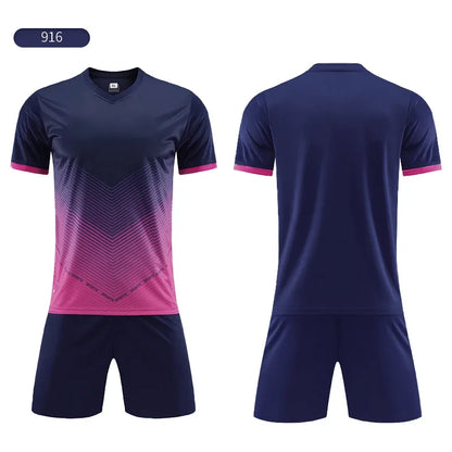 Custom Soccer Uniforms Football Training Clothing Adults Kid Clothes Short Sleeve Printing Men Boys Soccer Clothes Sets Jls916