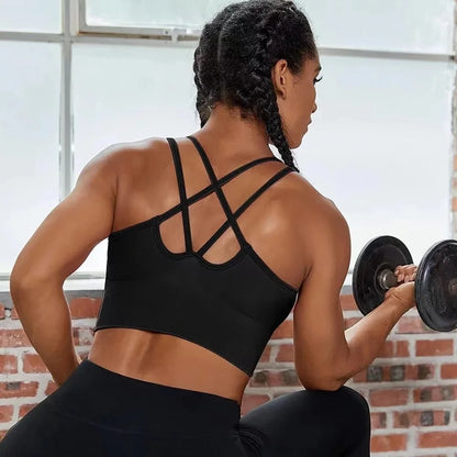 Breathable Sports Bra Anti-sweat Fitness Top Seamless Yoga Bra Shockproof Crop Top Women Push up Sport Bra Gym Workout Top