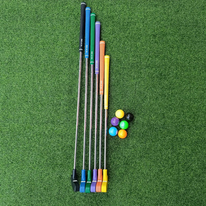 6pcs golf putter 6 balls , mini golf putter, rubber golf putter,kids putter high-quality materials, rubber head with zinc alloy