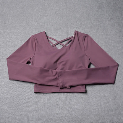 New Yoga Clothing for Women Sports Running Pilates Breathable Training Long Sleeve Top Fitness Clothing