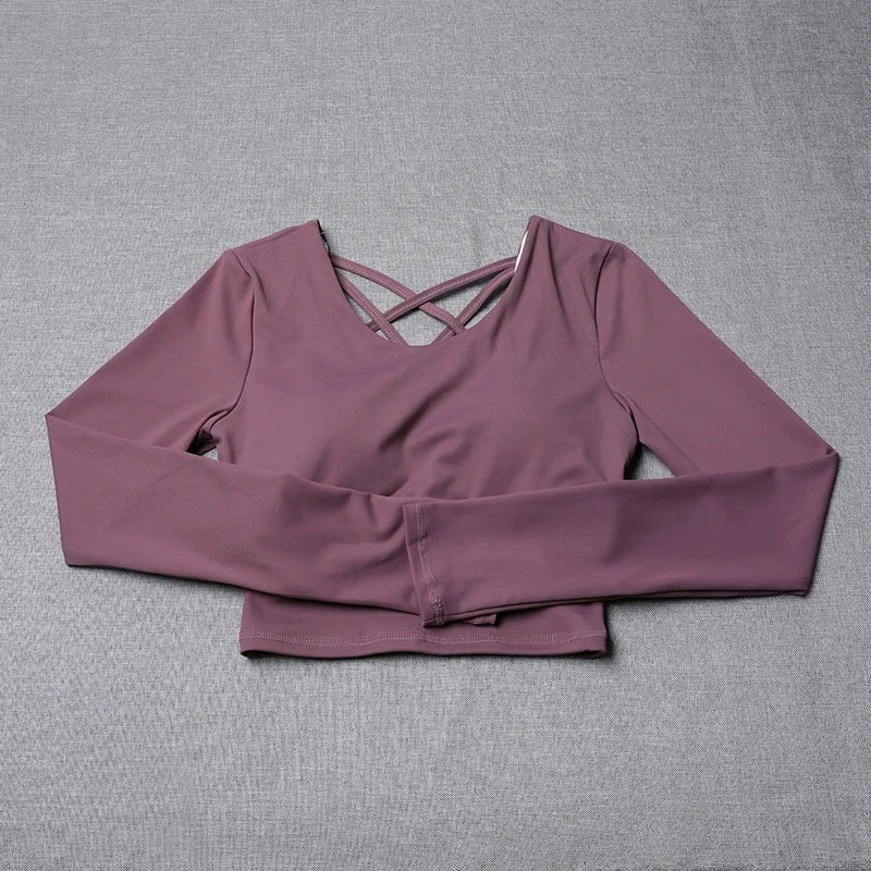 New Yoga Clothing for Women Sports Running Pilates Breathable Training Long Sleeve Top Fitness Clothing