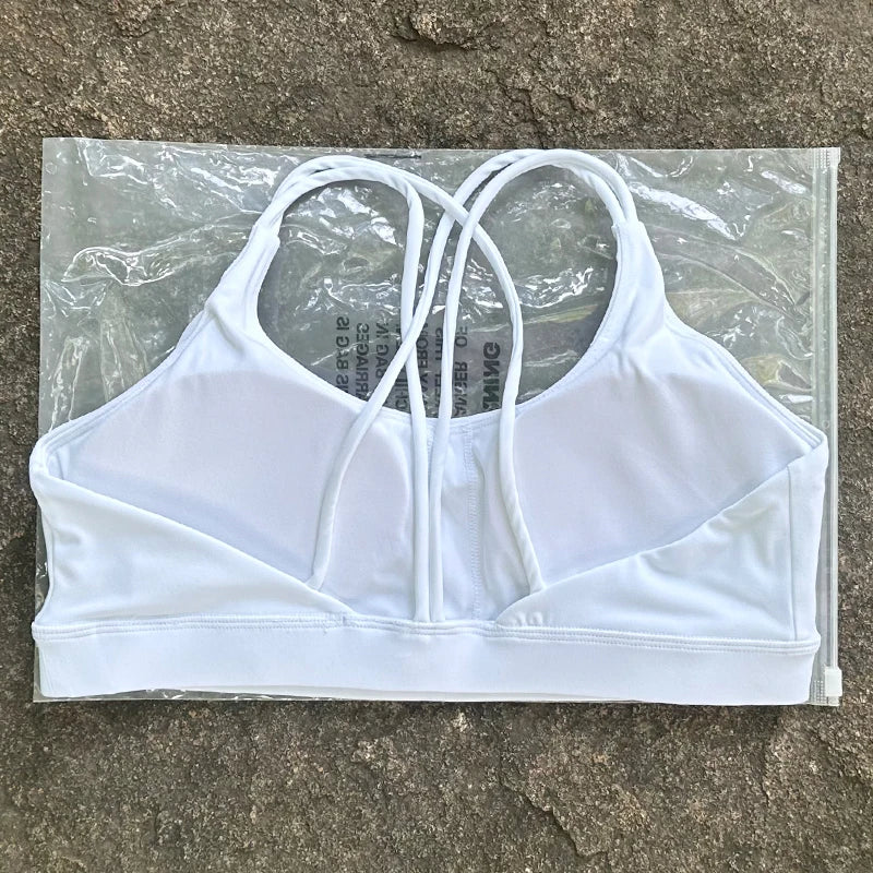 Women Sports Bra Cross Strap Top Women Push Up Sport Bra Yoga Gym Crop Top Brassiere Fitness Top Sport Bra Breathable Bras