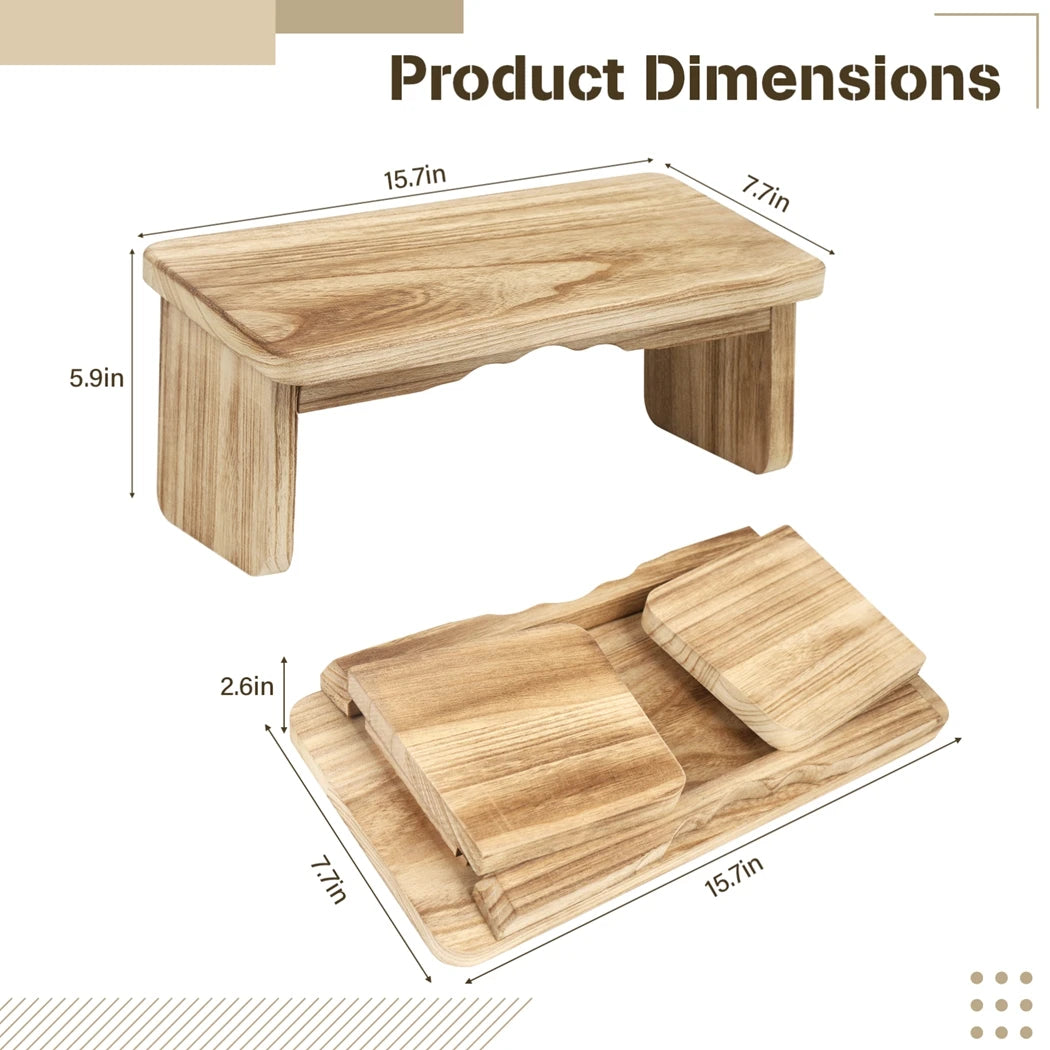 Meditation Bench Wooden Yoga Meditation Bench Foldable Ergonomic Meditation Kneeling Stool Wooden Prayer Bench For Meditation