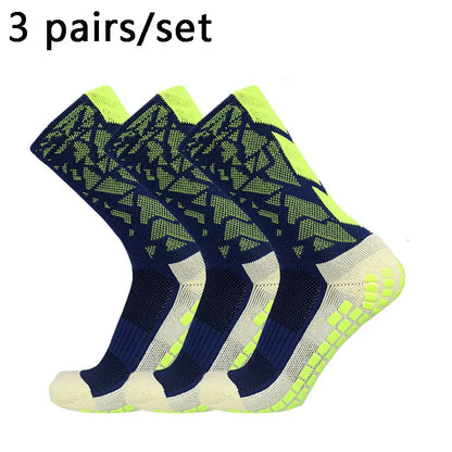 3 pairs New 2024 Men Women Camouflage Arrow Soccer Socks Breathable Sports Silicone Anti Slip Grip Football Socks