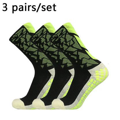 3 pairs New 2024 Men Women Camouflage Arrow Soccer Socks Breathable Sports Silicone Anti Slip Grip Football Socks
