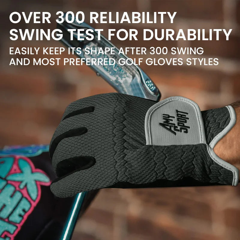 Golf Gloves Men Left Right Hand Rain Grip Hot Wet Weather Value 3/6 Pack, Men‘s Golf Glove All Weather Grip in S M M/L L XL