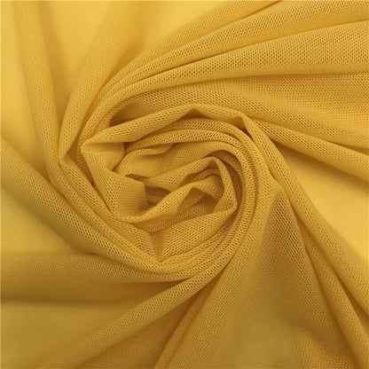 High-elastic Ultrafine Power mesh Net fabric Nude Flesh color 4 Way Stretch Spandex Mesh Underwear Stocking Yoga clothing fabric