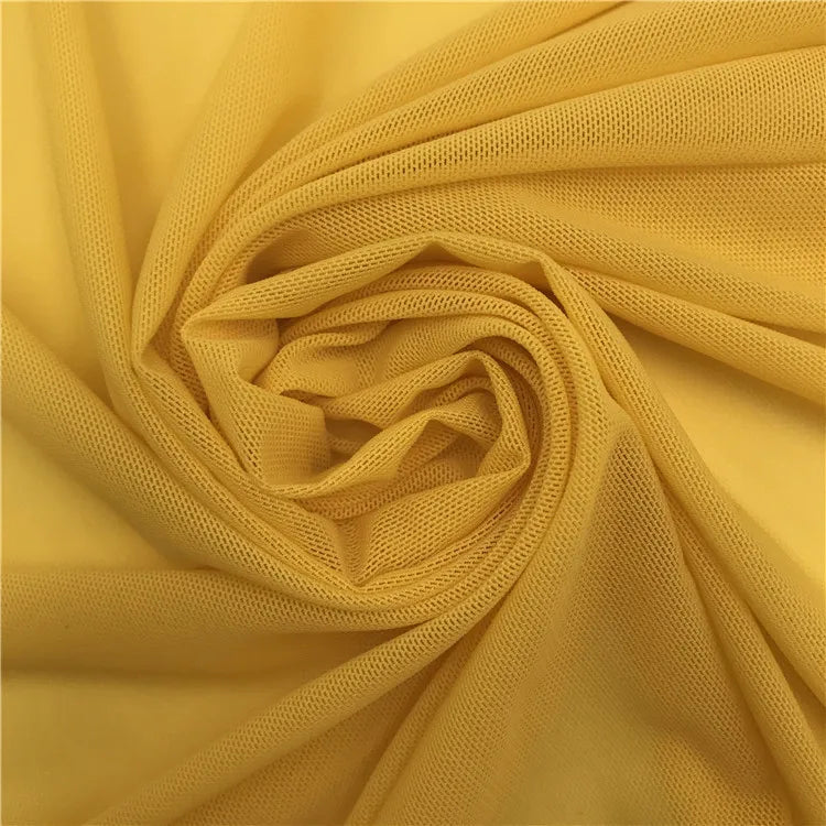 High-elastic Ultrafine Power mesh Net fabric Nude Flesh color 4 Way Stretch Spandex Mesh Underwear Stocking Yoga clothing fabric