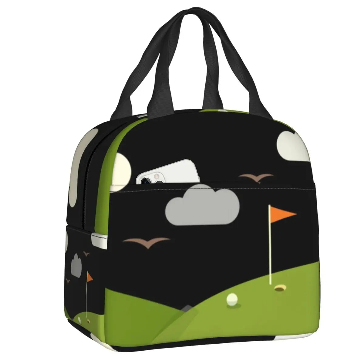 Golf Ball Sports Insulated Lunch Bags for Outdoor Picnic Golfer Lover Resuable Cooler Thermal Bento Box Women Kids Thermal Bags