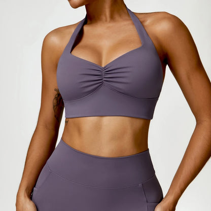 Sports Bra Yoga Sports Underwear Women Halter Push-up Workout Support Gym High Strength Running Workout Fitness Bralette