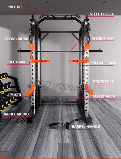 Household & Gym Combination Multifunctional Flying Bird Gantry, Comprehensive Trainer Fitness Equipment, Squat Stand