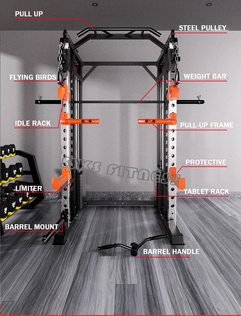 Household & Gym Combination Multifunctional Flying Bird Gantry, Comprehensive Trainer Fitness Equipment, Squat Stand