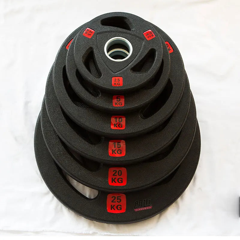 Unisex Rubber Barbell Plate Set 2.5-30kg Gym Weight Plate Set Hot Selling Standard Color Barbell Plates