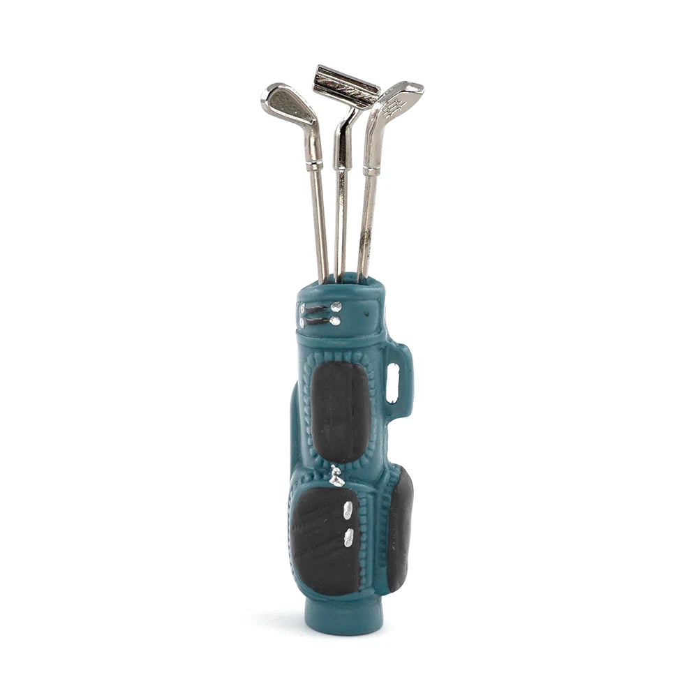 1/12 Dollhouse Miniature Accessories Mini Golf Clubs with Bag Model Toys for Doll House Decoration